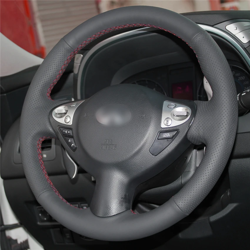 MEWANT черный кожаный чехол на руль для Infiniti FX FX35 FX37 FX50 QX70 Nissan Juke Maxima 370Z Sentra SV|leather steering