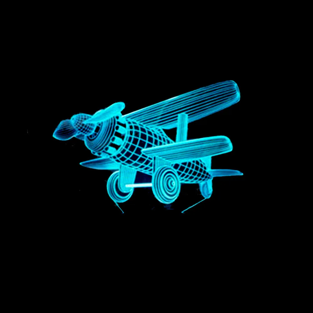 Самолет 3d свет 7 красочный пульт дистанционного касания Usb Led подарок 3d лампа Lamparas De Mesa настольная модеранная лампа с пультом