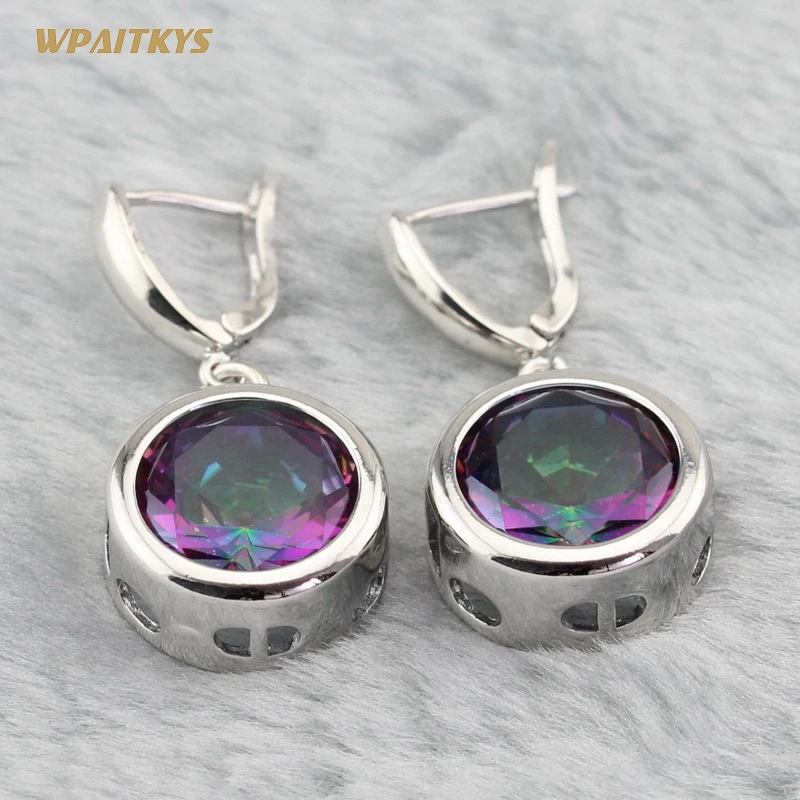 WPAITKYS Круглые разноцветные радужные кристаллы серебряного цвета Ювелирные