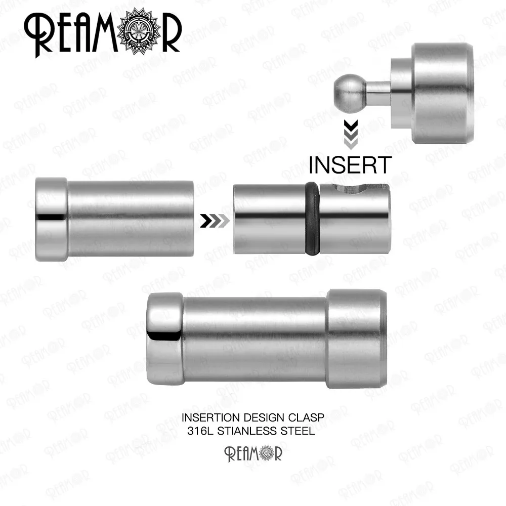 Мужской кожаный плетеный браслет REAMOR черное Ювелирное Украшение из натурального