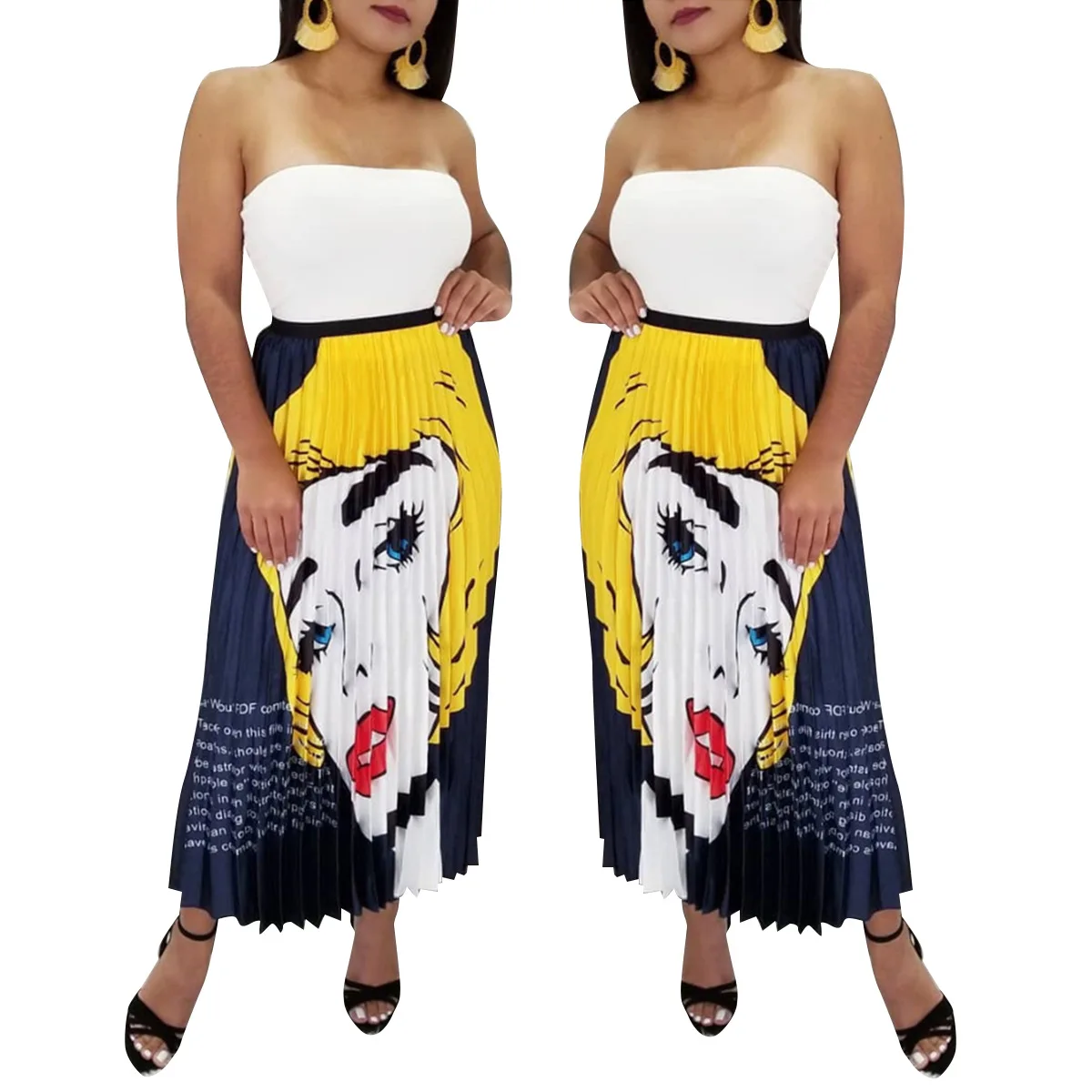 Модная африканская Женская юбка летняя трапециевидная с цифровым принтом в пол