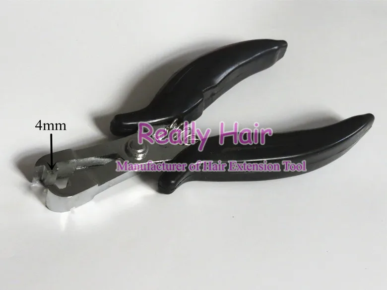Wholesale sales of antirust plating flat hair Black handle 4mm model extensions forceps / hair extension tools/Hair plier