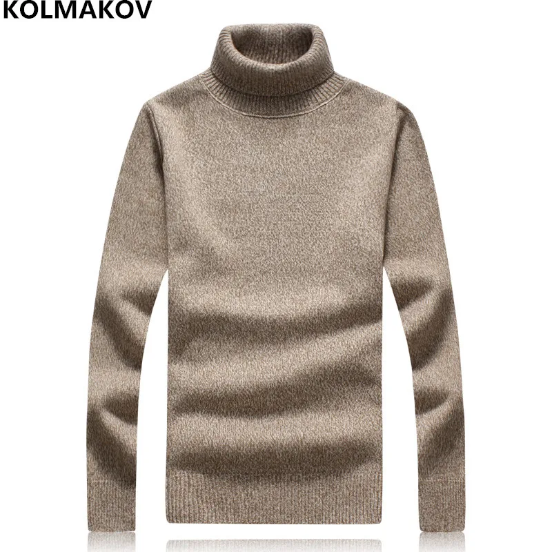 Мужской свитер с длинным рукавом KOLMAKOV классический однотонный вязаный высоким