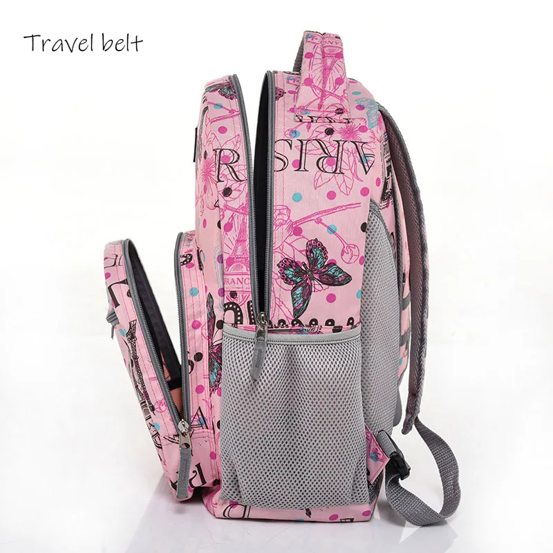 

Pink cute High quality oxford Travel Bags Spinner Multifunctional shoulder Suitcase Wheels 18 inch Carry On Rolling luggage