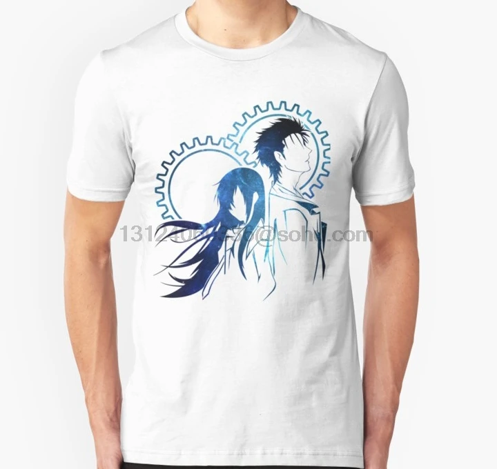 Men tshirt Short sleeve Okabe and Kurisu Unisex T Shirt O neck Women t-shirt | Мужская одежда