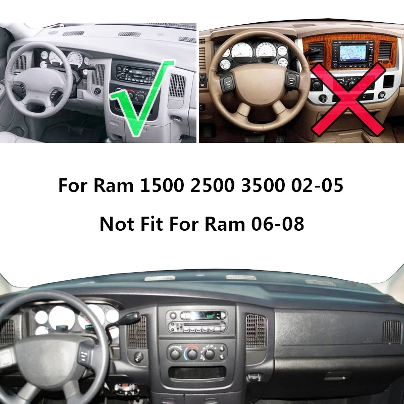 Крышка приборной панели для Dodge Ram 1500 2500 3500 2000 2005 панель Dashmat Dash коврик светильник