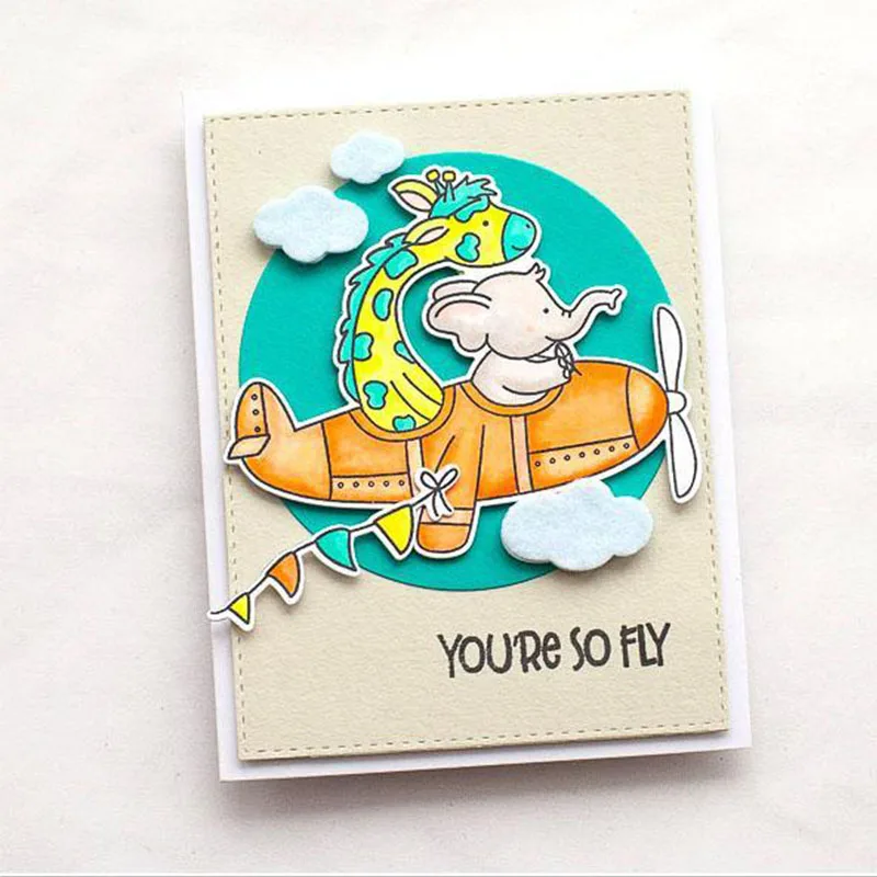 Animals Airplane Pattern Prints Transparent Clear Silicone Stamp&amp Dies for DIY scrapbooking/photo album Decor card making | Дом и сад