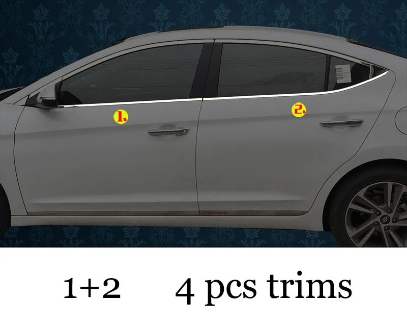 4 pcs trims Lsrtw2017 304 нержавеющая сталь окна автомобиля планки для Hyundai Elantra Hyundai Avante супер Elantra - Название цвета: 4 pcs trims