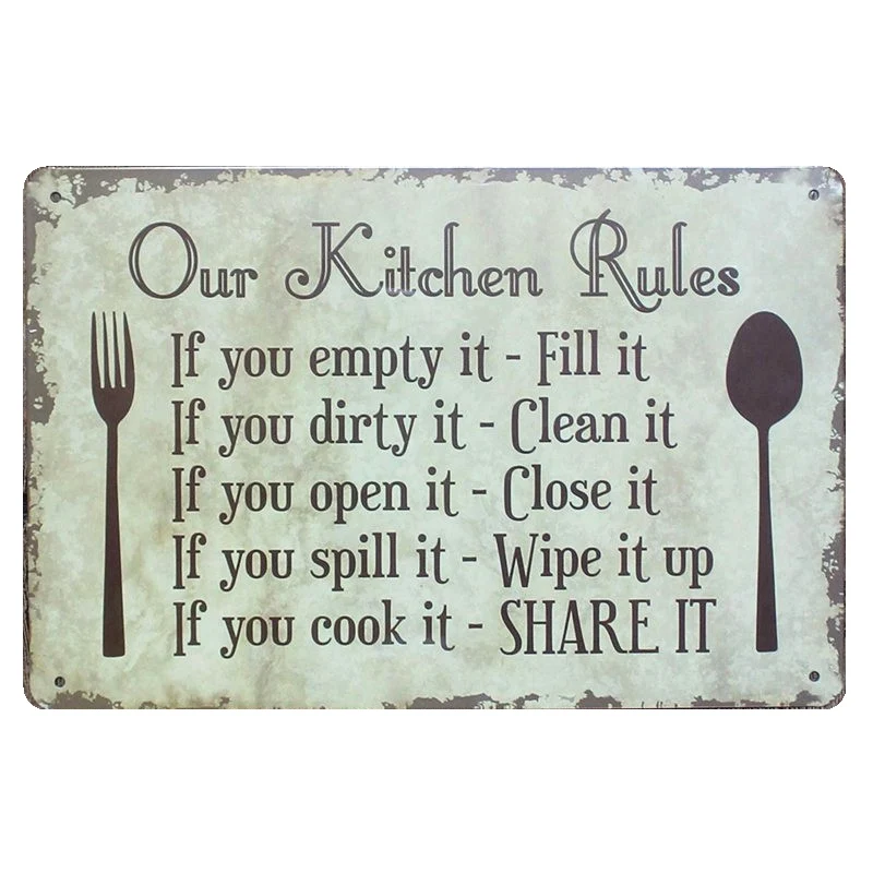 "Garage Rules" Винтажная металлическая жестяная вывеска домашний декор потертый шик табличка папы гаражное украшение стены художественный плакат 20*30 см A548