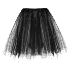 2019 красивая кружевная женская короткая юбка, блестящая эластичная 3-Слойная Юбка-пачка для взрослых, танцевальные юбки, юбки