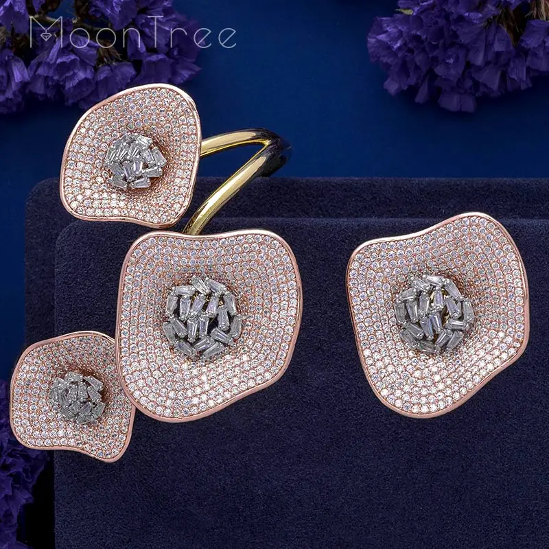 MoonTree/роскошное платье в форме листа лотоса с кубическим цирконием AAA 3 цвета для