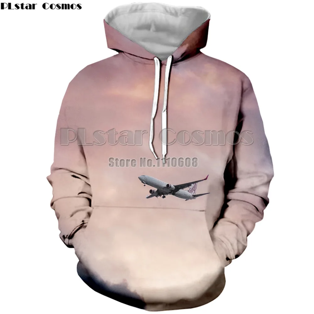 

PLstar Cosmos hot sale clothes airplane design 3d print men woman long sleeve Hoodies sweatshirt High quality pullover hoodies