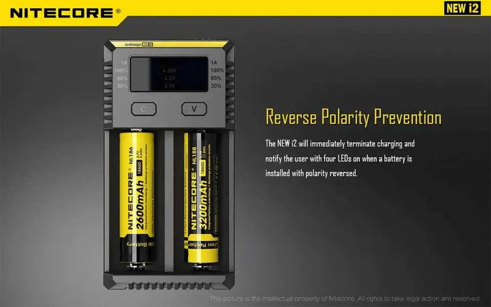 Nitecore Intelli Зарядное устройство i2 16340 CR123A 10440 AA AAA 14500 18650 26650, 22650, 17670, литий-ионный Тип/никель-металл-гидридного Универсальный Батарея Зарядное устройство