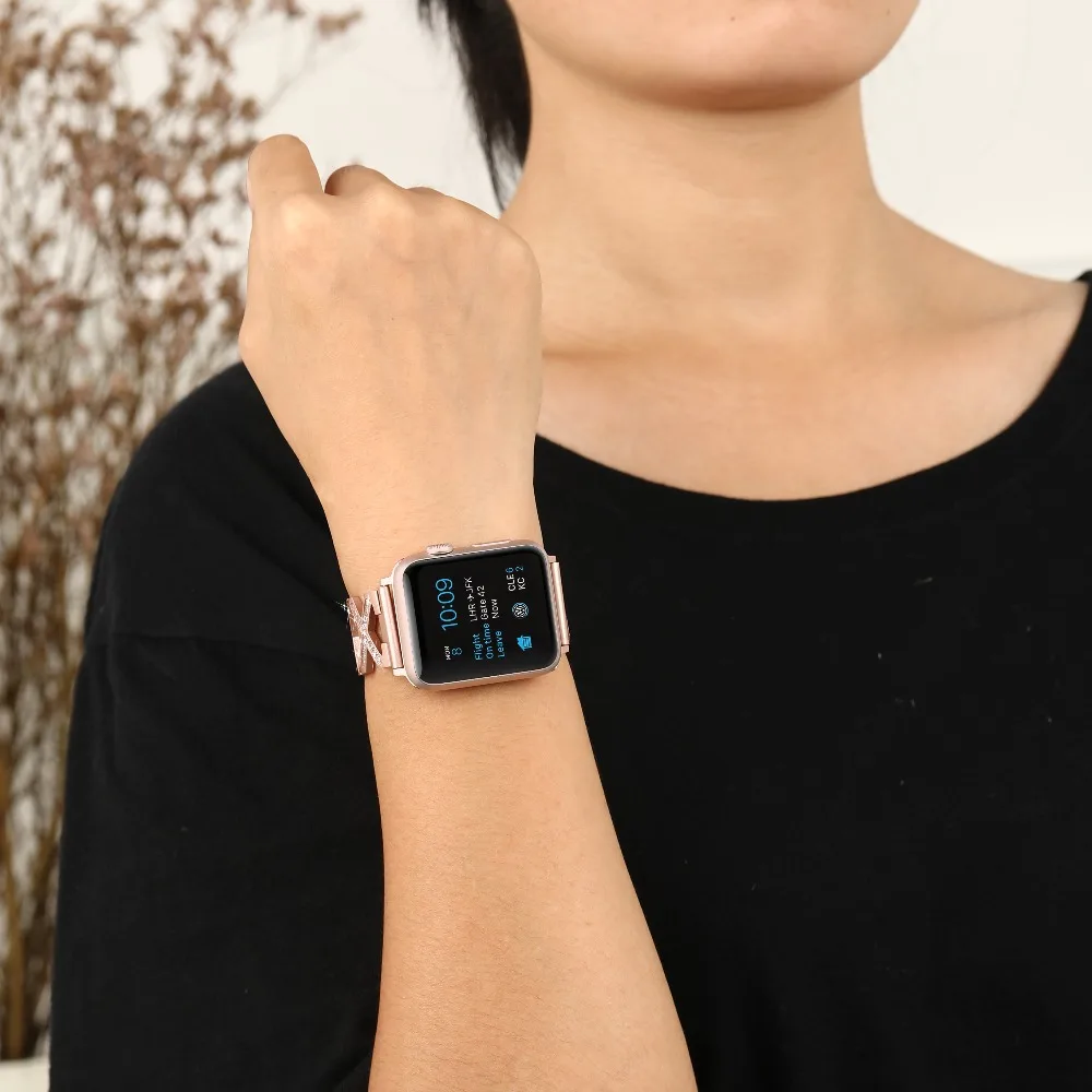Ремешок для часов JOYOZY металлический Регулируемый Браслет Apple Watch 38 мм 40 42 44