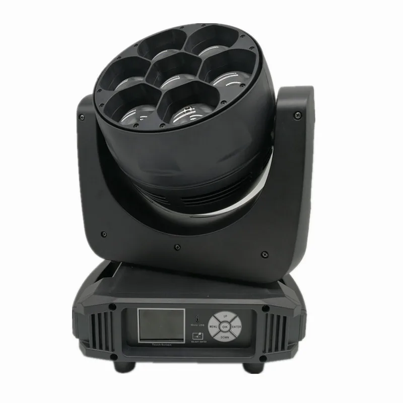Китай сценические светильники производитель Мощный 7x40 Вт led zoom moving head wash light mini rgbw