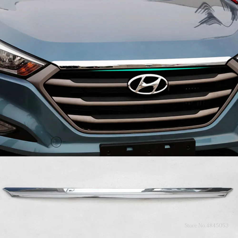 Для Hyundai Tucson 2015 2016 2017 2018 ABS Хром Передняя крышка капота гриль для губ формовочная