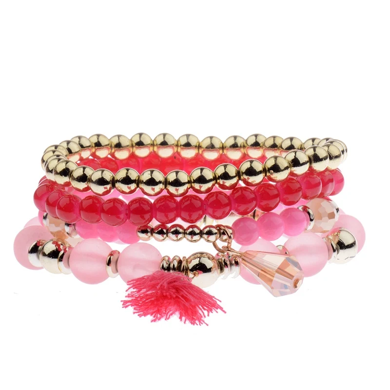 Женский браслет с подвеской Amader летний комплект из 4 предметов 5 цветов HXB005|bracelet