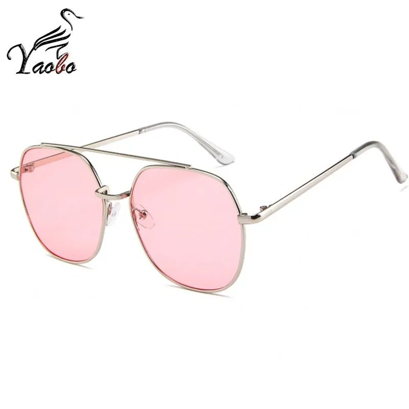 silver pink Круглые роскошные солнцезащитные очки Брендовые дизайнерские женские крупные солнцезащитные очки металлические очки в оправе для женщин - Цвет линз: silver pink