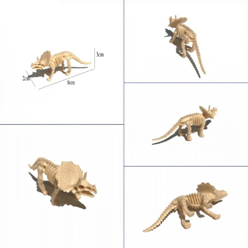 6 шт. Набор ПВХ Имитация Динозавра Fossil кольцо в форме скелета модель игрушки дети высокого качества