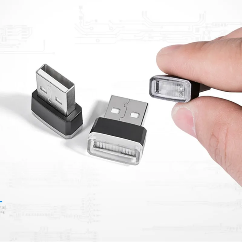 Автомобиль USB светодио дный LED атмосфера огни декоративные лампы аварийное