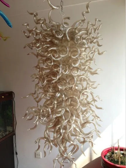 Италия искусство цвет бежевый большой светодиодный дутая Стекло люстры|blown glass