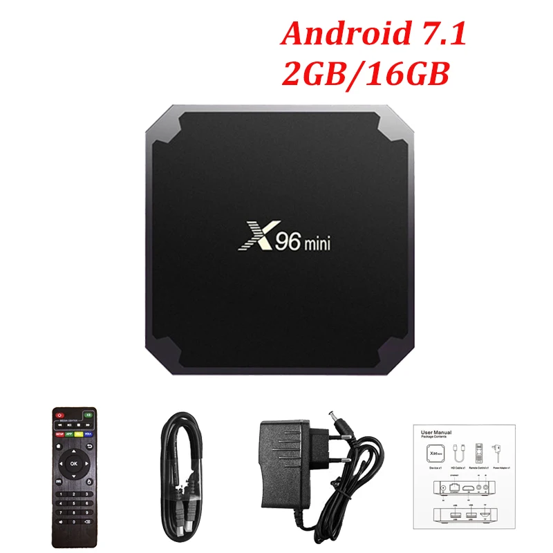 2G 16G Android 7,1 ТВ приставка Amlogic S905W четырехъядерный процессор поддержка 2,4 ГГц WiFi медиаплеер IP ТВ приставка X96 мини 1 ГБ 8 ГБ X96mini - Цвет: 2G 16G