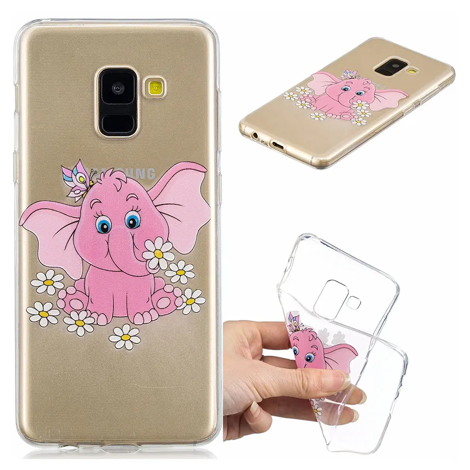 Чехлы из TPU с изображением мультяшных героев для Samsung A5 2017 A6 A8 A9 2018 Корпус чехол