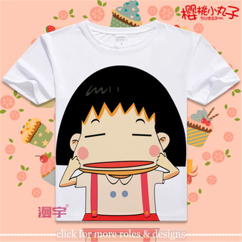 Chibi Maruko-chan Momoko &quotMaruko&quot Sakura Sakiko Косплей костюм ткань унисекс футболка с коротким