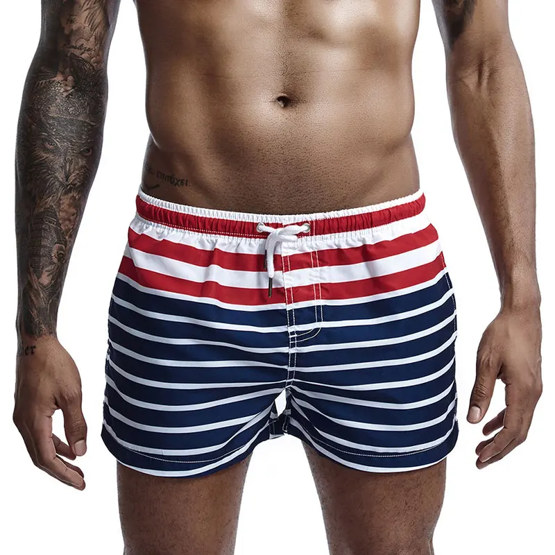 Пляжные шорты мужские купальные костюмы в полоску Бермуды для серфинга плавки с