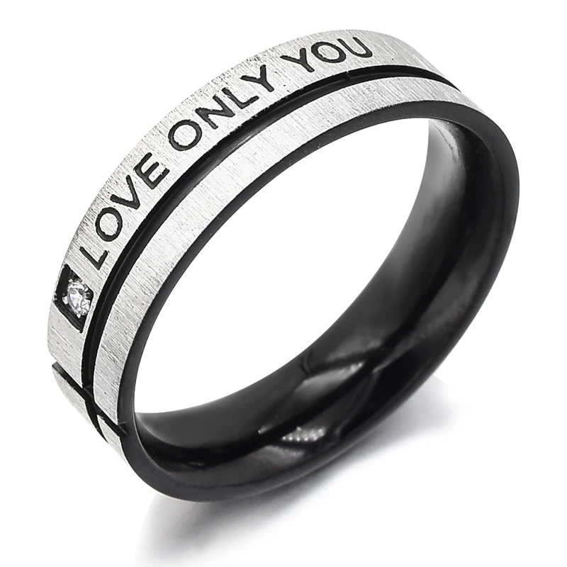ATGO модные ювелирные изделия 316L нержавеющая сталь простой круг "Love Only You" пара колец, обручальное кольцо, обручальные кольца BR003