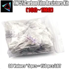 150 шт. 10-1 м ом 1 Вт 5% 30 ценностей 5 шт. карбоновая пленка Комплект резисторов в ассортименте оксид металла