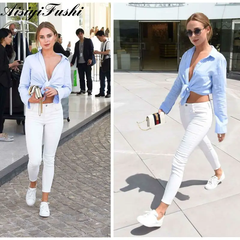 Capris Jeans With High Waist Harem Pants Women Leggings White For Elastic Pencil 6Xl Plus Size Denmi Overalls | Женская одежда