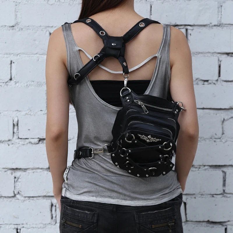 Унисекс искусственная кожа поясная Защитная омуниция мотоциклиста Райдер панк