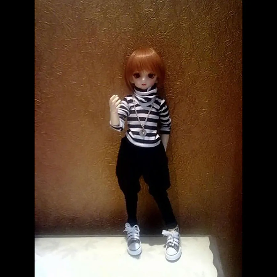 

Cateleya December new BJD SD Doll Clothes doll use Custom size Limited production Hanging pants Striped turtleneck Two pieces