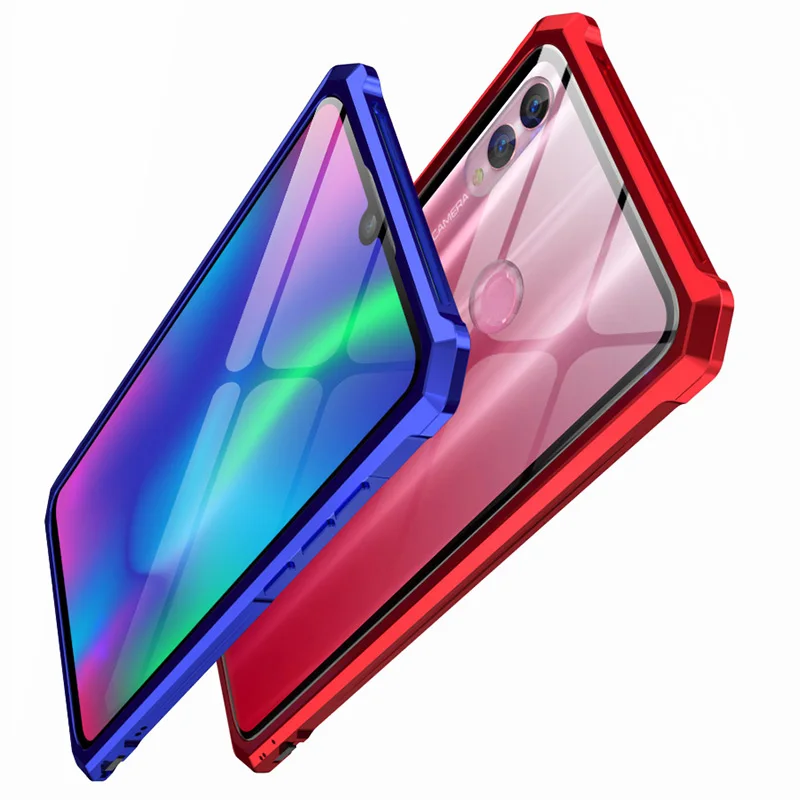 Оригинальный металлический бампер для Honor Note10 Lite чехол прозрачная стеклянная