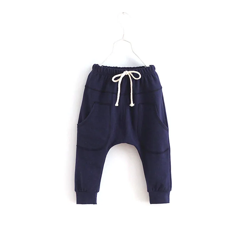 Navy Blue Спортивные штаны-шаровары для детей ясельного возраста, штаны для маленьких мальчиков и девочек, QL - Цвет: Navy Blue