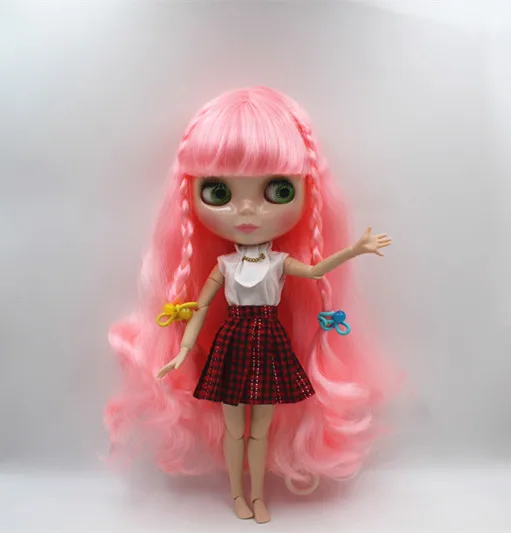 Blygirl Blyth кукла флуоресцентная пудра Liu Hai волосы Обнаженная 30 см совместное тело 19