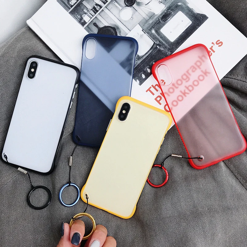 Жесткий прозрачный чехол для Iphone 6 6s 7 8 Plus X XS XR XSMax Max Ransparent без оправы Coque бампера