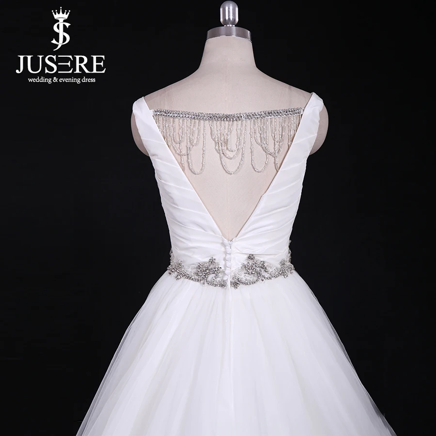 Jusere In stock Cheap A Line Tulle Bridal Dresses Crystals Waist &amp Back Wedding Fast Shipping | Свадьбы и торжества