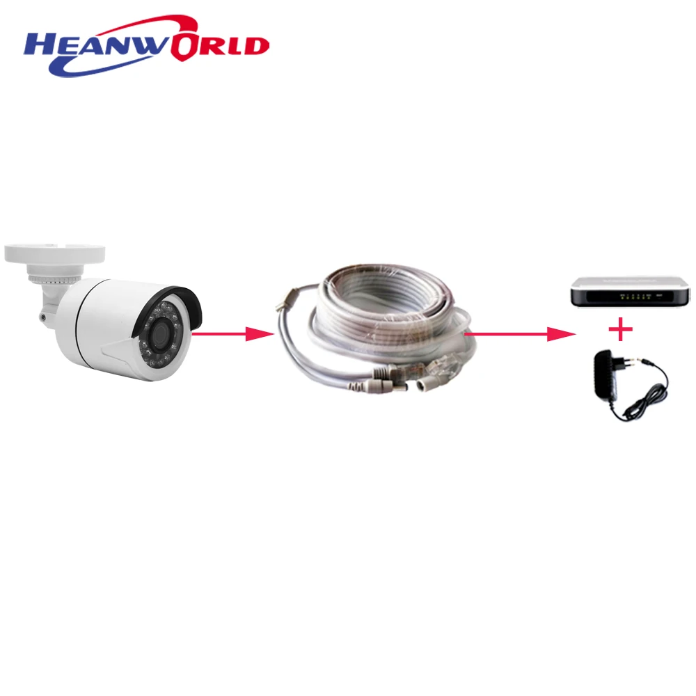 Сетевой кабель Heanworld для ip-камеры 10 м 15 20 сетевой RJ45 система видеонаблюдения