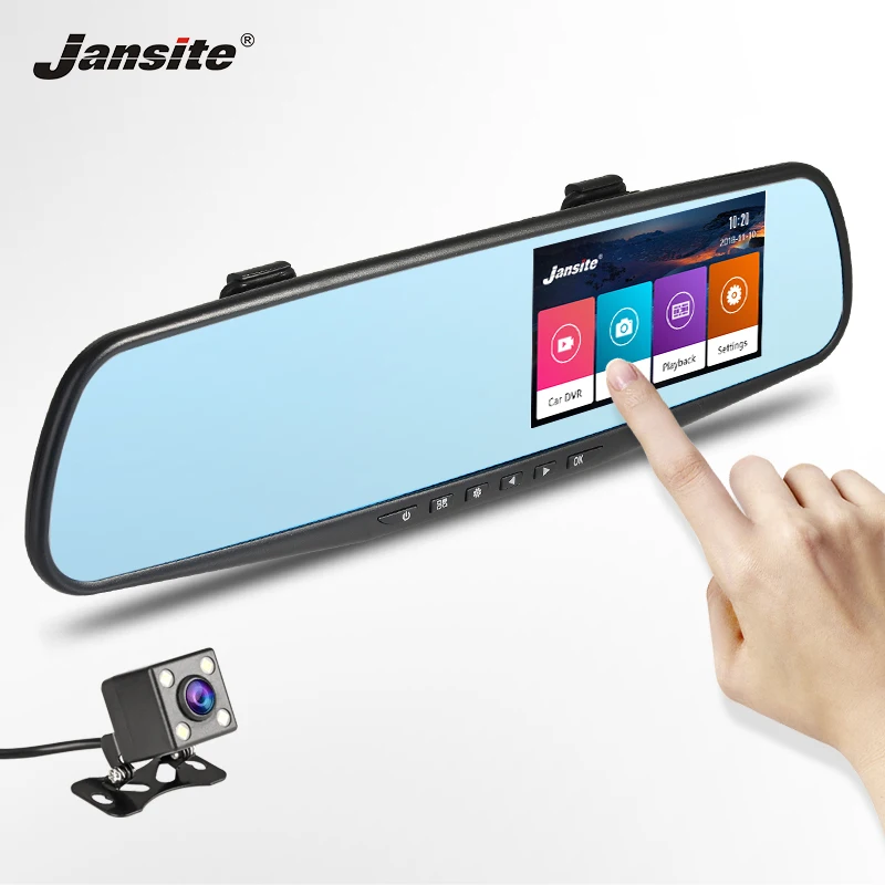 Автомобильный видеорегистратор Jansite Dashcam с двумя линзами сенсорный экран