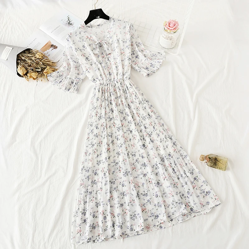 Женское шифоновое платье в стиле бохо длинное Повседневное с цветочным принтом и