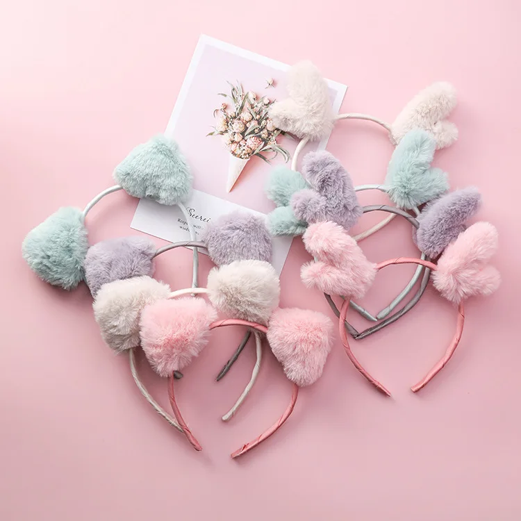 Korean Cute Girls Plush Headband Cat Ears Hair Band Antler Hairband Accessories Children Headwear Head HairBands | Детская одежда и