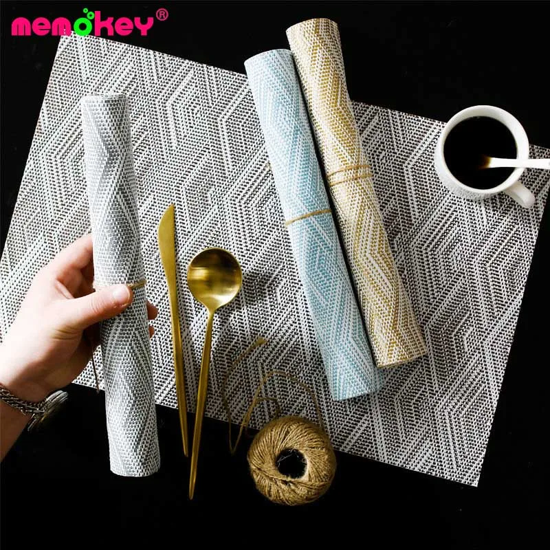 4 шт. модная циновка из ПВХ коврики под тарелки чаша подставка для стола салфетка