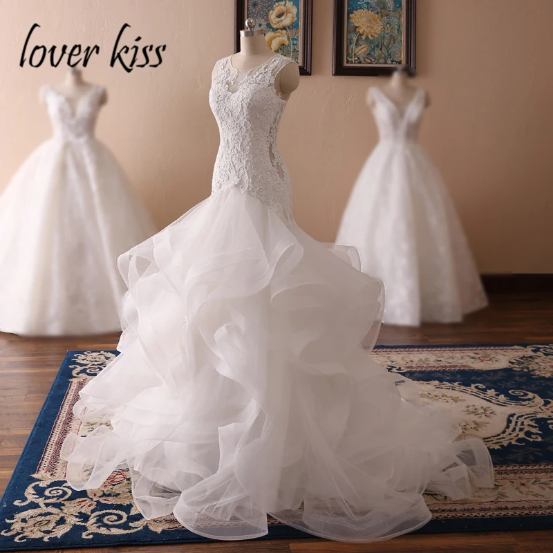 Любовник Поцелуй robe de Mariage принцессы Русалочки свадебное платья для женщин в