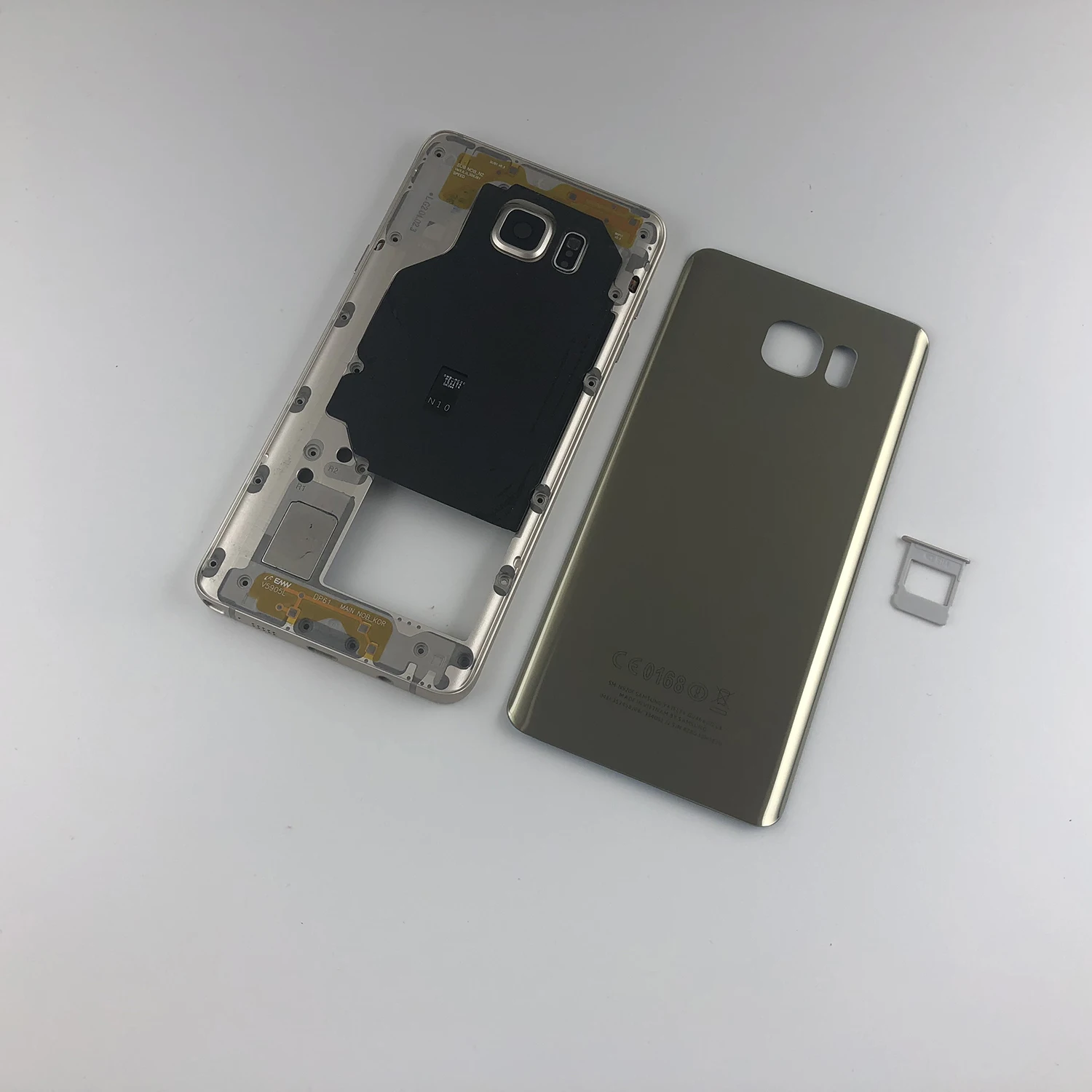 Для samsung Galaxy Note 5 N920 N920F корпус металлическая средняя рамка + стеклянная Задняя