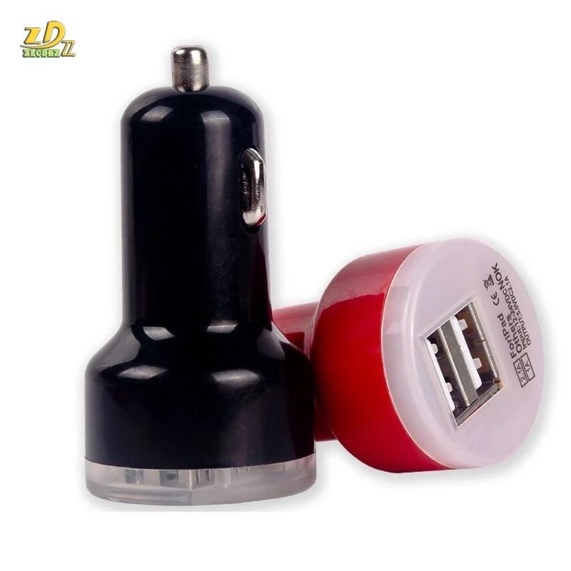 

100 шт., автомобильное зарядное устройство с 2USB-портами, 2,1 А + 1 А
