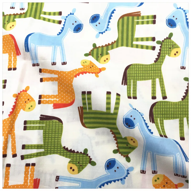 Мультяшная лошадь сделай сам ткань из хлопка швейная покрытие домашний текстиль