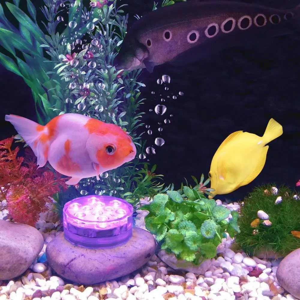 RGB Погружной подводный водонепроницаемый светодиодный светильник на батарейках 10led лампа с пультом дистанционного управления уличный светильник для вазы и сада вечерние украшения
