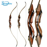 1pc archery recurve bow 25 55lbs american longbow right hand bow fit for outdoor sports hunting shooting practicing accessories